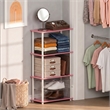 Furinno Turn-N-Tube 4-Tier Toolless Closet Organizers/Storage. Pink