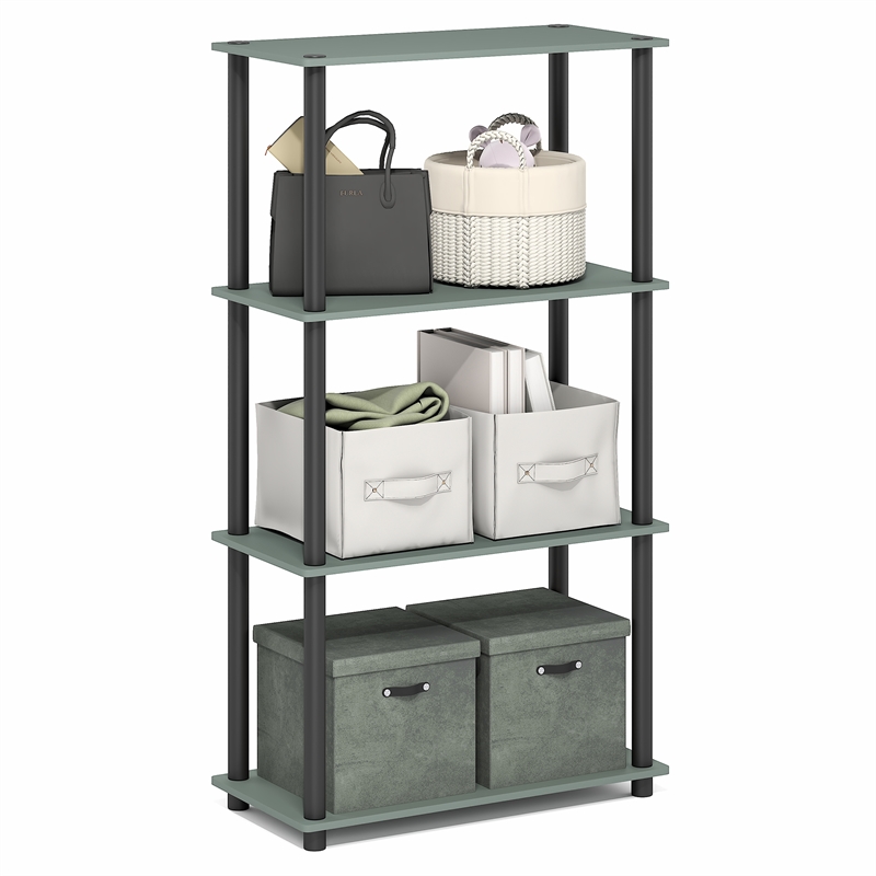 Furinno Turn-N-Tube 4-Tier Toolless Closet Organizers/Storage. Sage Green