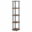 Furinno Turn-N-Tube 5-Tier Corner Shelf Closet Organizers. Amber Pine