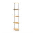 Furinno Turn-N-Tube 5-Tier Toolless Corner Shelf Closet Organizers. Beech