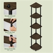 Furinno Turn-N-Tube 5-Tier Corner Shelf Closet Organizers. Columbia Walnut