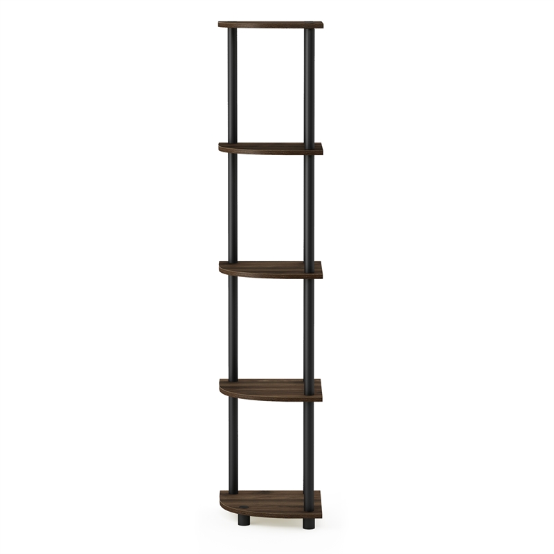 Furinno Turn-N-Tube 5-Tier Corner Shelf Closet Organizers. Columbia Walnut