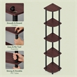 Furinno Turn-N-Tube 5-Tier Corner Shelf Closet Organizers. Dark Cherry