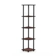 Furinno Turn-N-Tube 5-Tier Corner Shelf Closet Organizers. Dark Cherry