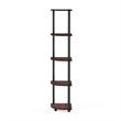 Furinno Turn-N-Tube 5-Tier Corner Shelf Closet Organizers. Dark Cherry