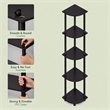 Furinno Turn-N-Tube 5-Tier Corner Shelf Closet Organizers. Dark Walnut