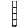 Furinno Turn-N-Tube 5-Tier Corner Shelf Closet Organizers. Dark Walnut