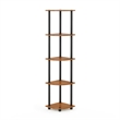 Furinno Turn-N-Tube 5-Tier Corner Shelf Closet Organizers. Light Cherry