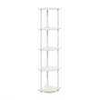 Furinno Turn-N-Tube 5-Tier Toolless Corner Shelf Closet Organizers. White