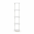 Furinno Turn-N-Tube 5-Tier Toolless Corner Shelf Closet Organizers. White