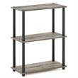 Furinno Turn-N-Tube 3-Tier Toolless Closet Organizers/Storage. French Oak