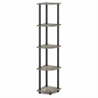 Furinno Turn-N-Tube 5-Tier Corner Shelf Closet Organizers. French Oak