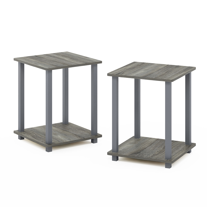 Furinno SIMPLISTIC Set of 2. 2-Tier Nightstand. Bedside Table. French Oak