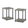 Furinno SIMPLISTIC Set of 2. 2-Tier Nightstand. Bedside Table. French Oak