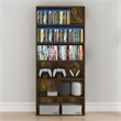 Furinno BASIC 6-Tier Open Shelf Cube Storage Organizer. Amber Pine
