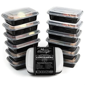 heim concept plastic premium meal prep food container (set of 12)