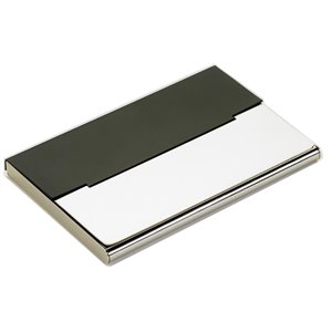 jiallo modern stainless steel card case in silver/matt black