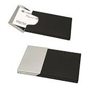 jiallo modern stainless steel business card case in black/chrome