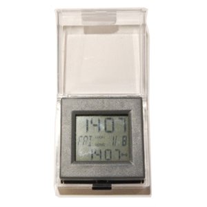jiallo travel dual time modern plastic alarm clock in gray/clear