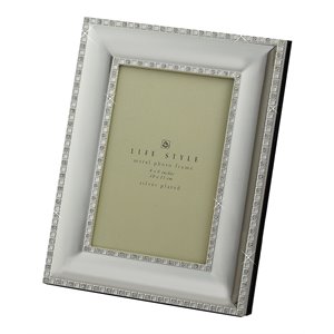 jiallo glimmering crystal/stainless steel frame holder with album in silver