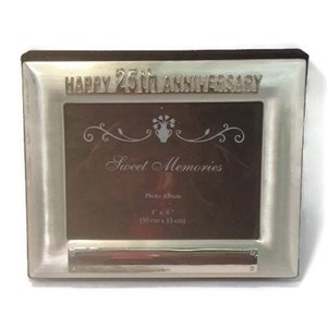 jiallo 25th anniversary stainless steel photo album in silver