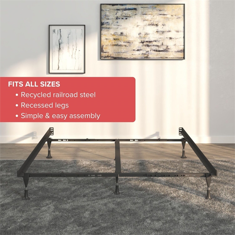 Premium Lev-R-Lock Bed Frame Twin/Full/Queen/Cal King/E. King with 6 Glides