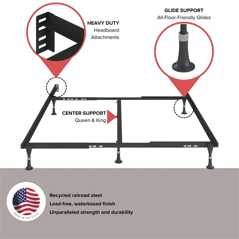 Atlas-Lock Keyhole 4-Glides Bed Frame Patent 6-415-465 B1 Twin/Full