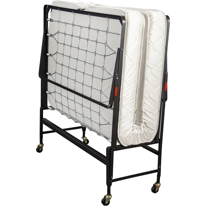 Hollywood Rollaway with Twin Memory Foam Mattress in White