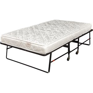 hollywood rollaway with twin memory foam mattress in white