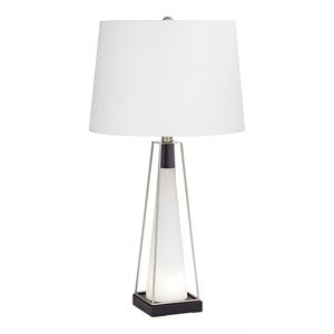 pacific coast lighting nina cone metal & glass table lamp with nitelite in white