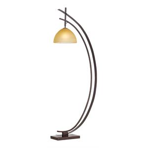 pacific coast lighting orbit 2 crescent metal & glass floor lamp in bronze/gold