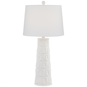 pacific coast lighting geo pattern white poly table lamp