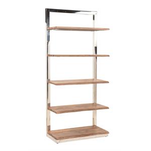 treasure trove brownstone 2 wood etagere with brown top/chrome base