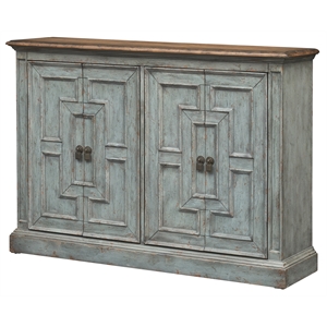 Treasure Trove Haversham Aged Blue Four Door Wood Credenza