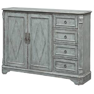 Treasure Trove Finley Aged Blue Two Door Four Drawer Wood Credenza