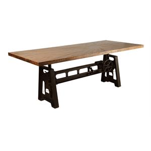 Treasure Trove Del Sol Brown Adjustable Height Crank Wood Dining Table