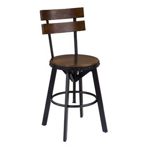 Treasure Trove Sussex Brown Metal and Wood Counter Height Barstool