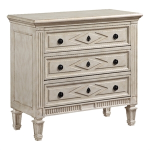 treasure trove colette antique inspired 3 drawer storage chest - weathered white