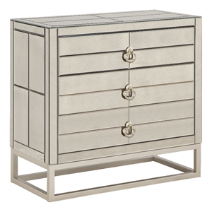 treasure trove francine contemporary 3 drawer mirrored storage chest