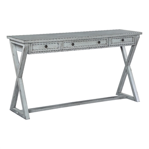 treasure trove keats french country style 3 drawer console table - light gray