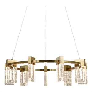 VONN Sorrento 27&quot ETL Certified Integrated LED Aluminum Chandelier Antique Brass