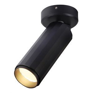 vonn adjustable aluminum led surface mounted spotlight in black