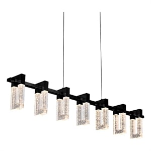 Sorrento 40&quot ETL Certified Integrated LED Linear Aluminum Chandelier in Black