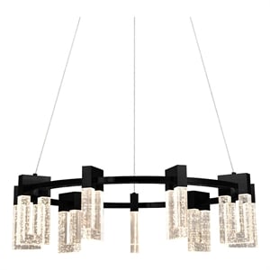 Sorrento 27&quot ETL Certified Integrated LED Aluminum Circular Chandelier in Black
