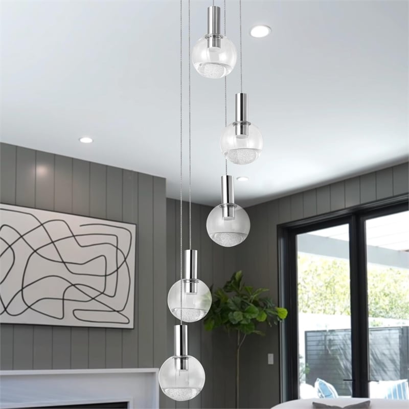 VONN Sienna Integrated LED ETL Certified Aluminum Chandelier - Polished Chrome