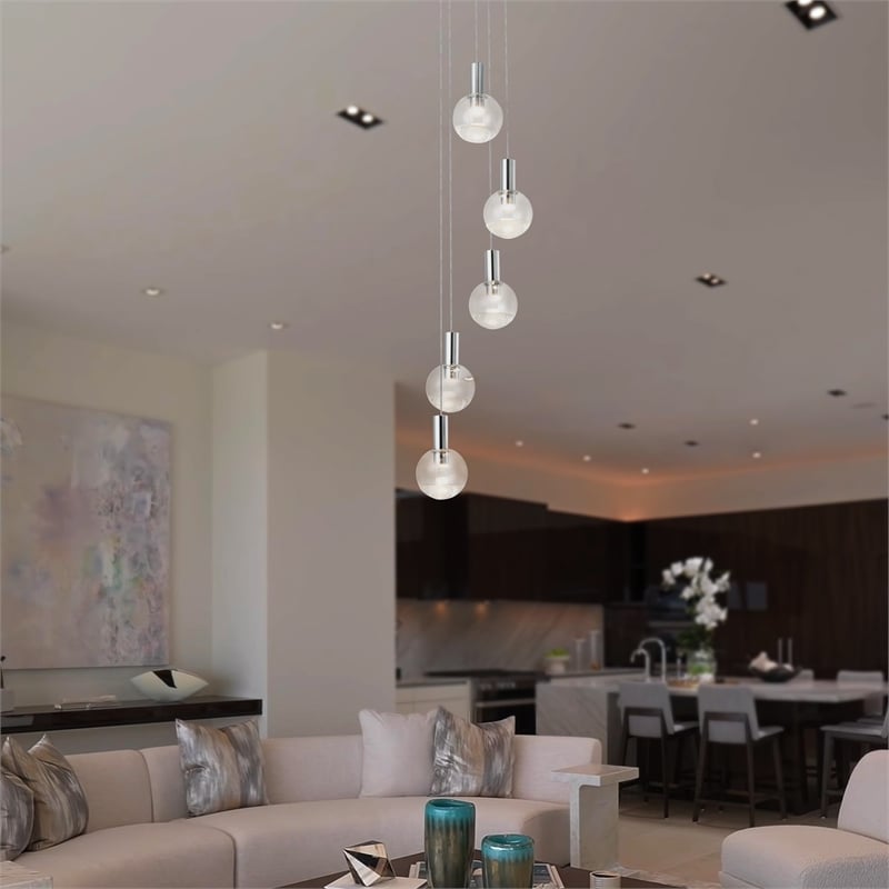 VONN Sienna Integrated LED ETL Certified Aluminum Chandelier - Polished Chrome