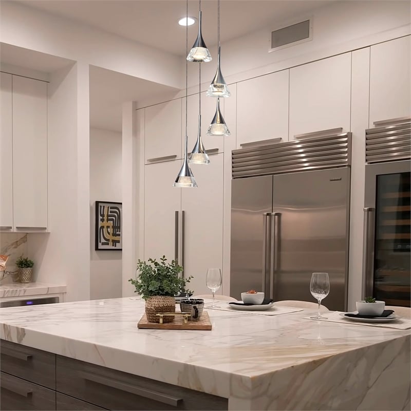 VONN Amalfi Integrated LED ETL Certified Aluminum Chandelier - Polished Chrome