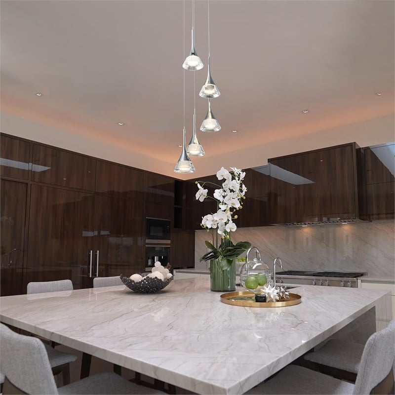 VONN Amalfi Integrated LED ETL Certified Aluminum Chandelier - Polished Chrome