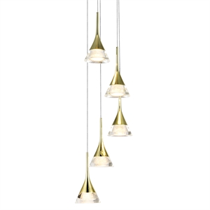 VONN Amalfi 5-Light ETL Certified Integrated LED Aluminum Chandelier - Gold
