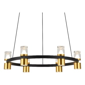 VONN Ellegi 24&quot Height Adjustable ETL Certified Integrated LED Chandelier Black